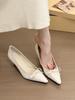Senhora do Banquete! Sapatos Stiletto de Cetim com Laço Delicado para Mulheres Primavera 2025 Pumps para o Dia a Dia