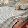 Ropa de cama nueva de gasa con volantes y encaje floral hueco, modelo para dormitorio de estudiante, juego de tres o cuatro piezas de algodón con sábana y funda de almohada