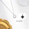 Nuevo Collar de Acero de Titanio Cuatro Hojas que No se Desvanece para Mujer, Cadena de Clavícula Versátil de Lujo Ligero a la Moda, Joyería Clásica de Temperamento Más Vendida