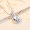 Qiao Lanxuan Moda Coreana Brilhante Zircônia Diamante Quadrado Pingente Curto Colar Feminino Social Simples Doce Corrente para Clavícula