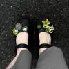 Zapatos de Ballet de Moda de Alta Gama con Flores de Perlas, Zuecos, Dijes para Zapatos, Accesorios Decorativos de Dopamina