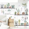Calcomanías de Pared Removibles Planta Verde Pequeño Fresco Dormitorio Cabecera Balcón Pared de Vidrio Calcomanías Decorativas Autoadhesivas Artísticas Impermeables