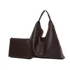 Bolso minimalista para mujer, bolso tote de piel suave, bolso de hombro grande suave y espacioso, color liso, transfronterizo