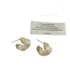 Aretes Geométricos de Metal Plisado en Forma de Abanico para Mujer, Estilo Cool, Únicos, Exquisitos, Modernos y Versátiles