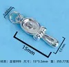 Colgante de Plata Pura 999 Caqui Cacahuete, Todo Sale Bien, Pulsera de Cuerda Roja Trenzada, Accesorios de Plata de Ley DIY, Joyería de Plata Pura