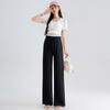 Pantalones de maternidad de verano nuevos de seda helada con pierna ancha, informales, adelgazantes, con encaje, ropa exterior, holgados, para embarazadas