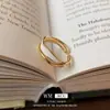 Anillo Abierto de Doble Capa con Goteo de Aceite, Diseño de Nicho a la Moda, Anillo Versátil para el Dedo Índice, Lujo Accesible y Joyería de Alta Gama al por Mayor