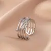 Anillo para Mujer, Lujo Ligero, Nicho de Alta Gama, Anillo Exagerado de Zirconia, Anillo Sencillo, Anillo Abierto, Joyería de Reina Madre, No se Desvanece