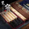 Cortina de Caneta de Bambu Protege Canetas Pincel para Transportar e Guardar Canetas ao Sair. Cortina de Bambu Prática com Cobertura de Tecido de 2 Lados e 4 Lados para Estudantes