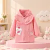 Impermeable Infantil Ropa Exterior Chaqueta de Plumas para Niñas Abrigo Impermeable Resistente a la Suciedad Chaqueta de Algodón para Niños Mediana y Grande Manga Larga Ropa Protectora para Guardería Otoño Invierno