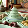 Produtos Culturais e Criativos da Cidade Proibida Bandeja de Chá Compartimentada Estilo Chinês para Frutas Secas com Incensário para Sala de Estar Armazenamento de Lanches Domésticos Conjunto de Caixa de Presente