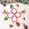 4 peças Hangqing terno de Natal desenho animado cabeça fivela papai noel grampo de cabelo alce cabeça aro decorações para festa de fim de ano