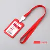 Portatarjetas Youhe, Color Sólido, Cubierta Deslizante Vertical, Portatarjetas de Estudiante con Cordón, Estuche Protector de Plástico Duro para Tarjeta de Identificación