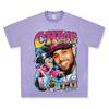Camiseta de Manga Corta Estampada de Chris Brown Hip Hop Retro Americano Marrón Algodón Pesado Lavado Vintage Camiseta Moderna