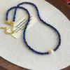 Collar de Perlas de Agua Dulce para Mujer Azul Klein Cadena para Clavícula de Lapislázuli Lujo Ligero Collar de Perlas de Gama Alta Estilo Nuevo
