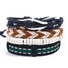 Punk Simple Vintage traje Pulsera DIY Tejida Pulsera de Cuero Vacuno Pulsera de Cuero Estilo Étnico para Hombre Pulsera