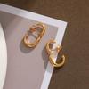 Brincos de pérolas naturais femininos europeus e americanos ins moda distinta clipe de orelha simples nicho elegante all-match luz clipe de orelha de luxo