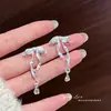 Pendientes en Forma de Lazo de Princesa Fugitiva para Mujer, Dulce Temperamento de Lujo Ligero, Pendientes de Gama Alta, Accesorios para Orejas Versátiles de Celebridad de Internet
