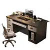 Escritorio de computadora moderno para uso doméstico, con cerradura, adecuado para trabajo de oficina, diseño simple, ideal para jefes, personal de oficina y estudiantes