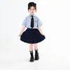 Roupas de Performance para Meninos e Meninas, Trajes de Verão, Roupas Estilo Academia para Jardim de Infância, Uniformes Escolares de Manga Curta para Alunos do Ensino Fundamental