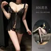 Camisón sexy de talla grande con tirantes, estilo puro deseo, diseño de abertura, fácil de llevar, con efecto push-up y detalles calados, camisón seductor para mujer