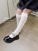 Calcetines JK para Niñas Verano Malla Hueca Encaje de Princesa Encaje de Encaje Calcetín de Felpa Little Lori Calcetines para Pantorrilla Lolita