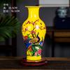 Vaso de cerâmica Jingdezhen com flor de cártamo Arranjo de flores para sala de estar chinesa flores ornamentos de flores secas base com sensação retrô clássica