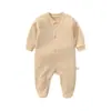 Ropa para Bebés Recién Nacidos Hombres y Mujeres Mono de Algodón de Manga Larga con Pies Cubiertos Mono de Bebé Ropa para Gatear con Pies Cubiertos Multicolor