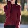 Novedad Primavera 2025 Cárdigan de Punto con Cuello Alto de Lana Peinada Color Sólido Chaqueta Holgada de Rayas Horizontales para Mujer