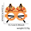 Gafas de Fieltro para Acción de Gracias Suministros de Decoración para Fiestas Infantiles Accesorios para Fotos Letras de Dibujos Animados Montura de Gafas con Sombrero de Pavo