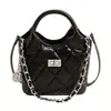 Bolso de hombro casual retro para mujer de gran capacidad, nuevo bolso tote acolchado para el trabajo y los desplazamientos, bolso cruzado