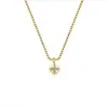 Colar Pingente Flor Cruzada Moissanite Design de Nicho Moda de Alto Padrão Simples Versátil Presente de Dia dos Namorados para Meninas