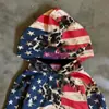 Sudadera con Capucha de Rayas Americanas y Estampado de Leopardo Retro, Combinación de Colores, Estilo Oscuro Y2K, Moda Ins Otoño e Invierno, Transfronteriza, Nuevo Estilo Europeo y Americano