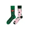 Calcetines de Moda Originales Asimétricos Estilo AB para Mujer Calcetines de Algodón de Verano Zhejiang Arte de Dibujos Animados Personalizado Calcetines de Algodón de Tubo Medio para Hombres y Mujeres