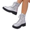 Otoño e Invierno 2025 Nuevas Botas Cortas Versátiles Populares Europeas y Americanas con Lentejuelas Botas Moda para Mujer
