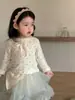 Roupas de Outono para Bebê 2026 Novo Estilo Coreano Roupas Infantis Conjunto de Jaqueta de Tricô e Saia de Gaze para Meninas