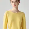 Nueva colección de otoño e invierno: Suéter de cuello redondo 100% cachemir puro, de corte holgado y tejido versátil, suave y cálido