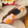 Adecuado para Apple Watch Reloj Nicho Trendy Hebilla Magnética Correa a Rayas Elástica a Juego de Color Transpirable Deportiva Correa Iwatch