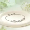 Pulsera de Zirconia Estilo Coreano y Japonés para Mujer, Nicho de Lujo Ligero con un Toque de Alta Gama, Diseño de Nariz de Cerdo, Ajustable, Versátil, Pulsera Dulce al por Mayor