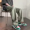Pantalones de hombre transfronterizos, nuevos estilos de primavera/otoño, moda masculina de tendencia de corte holgado inspirada en Hong Kong, pantalones largos de pierna recta y pierna ancha de color liso, pantalones casuales