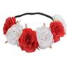 Diadema Popular de Guirnalda Colorida Europea y Americana 6 Flores de Rosa Simuladas Diadema Arcoíris Colorido Accesorios para el Cabello de Halloween para Mujeres