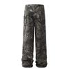 C778-Estilo Nuevo Otoño e Invierno para Hombres y Mujeres Retro Americano Moderno Gama Alta Diseño de Hoja de Arce Color Sólido Ropa de Trabajo Pantalones Casuales