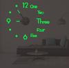 Reloj luminoso DIY, reloj creativo, reloj de pared simple, reloj de pared sin perforaciones, adhesivo de pared para sala de estar, dormitorio, reloj silencioso