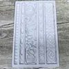 Molde de Silicone Estilo Europeu com Textura de Trepadeira Floral em Relevo, Moldura, Forma Flip para Bolo, Ferramenta de Decoração de Bordas para Assar