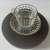 Juego de Taza de Té Roja y Vaso de Café Seis Tazas Seis Platillos Patrón Vertical Transfronterizo Patrón en Relieve Taza de Café Taza de Té Negro
