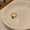 Anillo Redondo de Perlas Maillard Dulce y Fresco para Mujer, Sencillo y de Moda, Anillo Abierto Único y Elegante, Anillo para el Dedo Índice de Nicho Estilo Ins