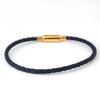 Pulseira de Cordão de Couro de Aço Inoxidável 3,0mm Fivela Resistente ao Desgaste Cordão de Couro Pendurado Fecho de Pressão Usável Ouro Duro Miçangas Cordão de Mão