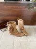 []2026 Outono/Inverno Novos Sapatos Bico Quadrado Salto Bloco Fivela de Cinto Franja Camurça Botas de Cano Curto Botas Femininas Retrô