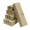 Caja de Joyería de Lino Retro con Hebilla de Madera Caja para Colgantes Pulseras Caja para Pulseras de Cuentas Caja de Regalo para Collares Venta al por Mayor