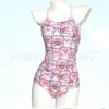 2025 Novo Maiô de Velocidade Porquinho Rosa Maiô Unido Triângulo Costas Nuas Meninas Esportes Profissionais Competitivos